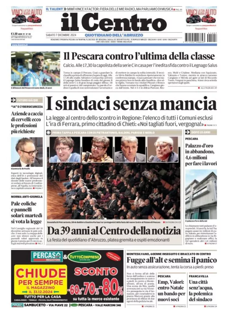 Prima-pagina-il centro-oggi-edizione-del-2024-12-07